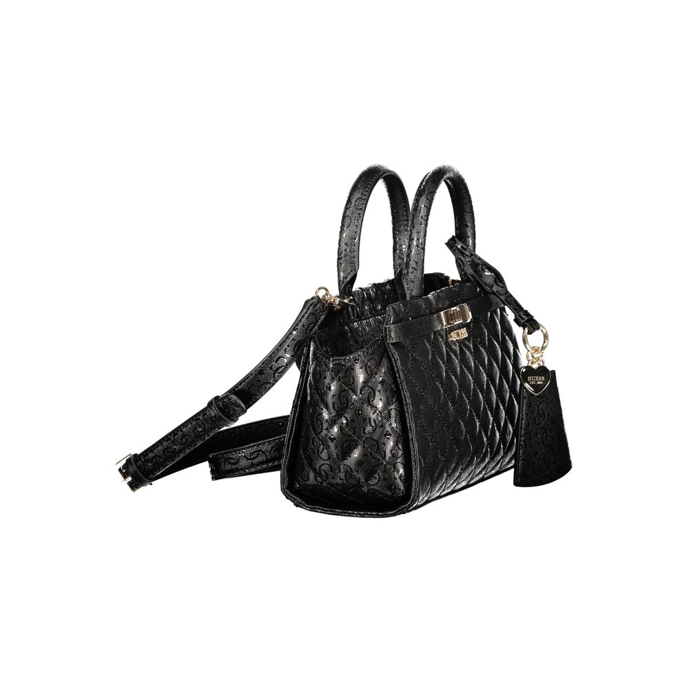 Black Polyurethane Women Handbag