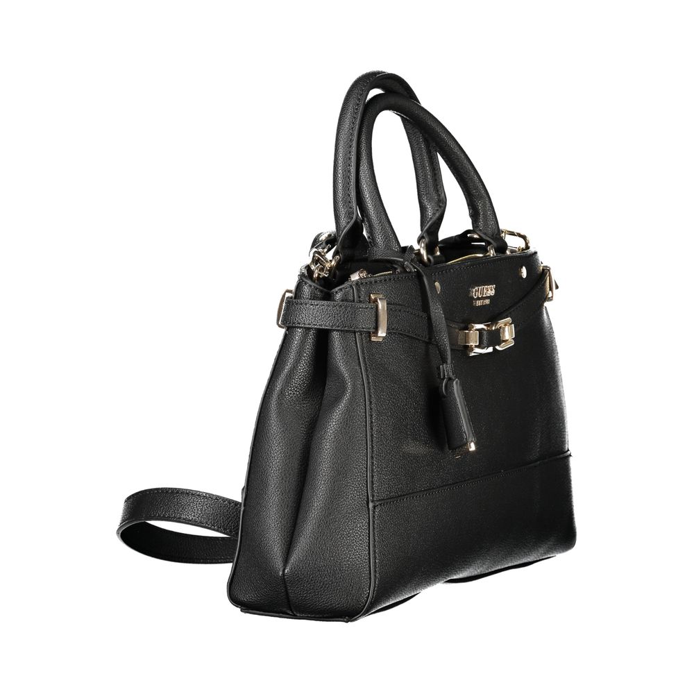 Black Polyurethane Women Handbag