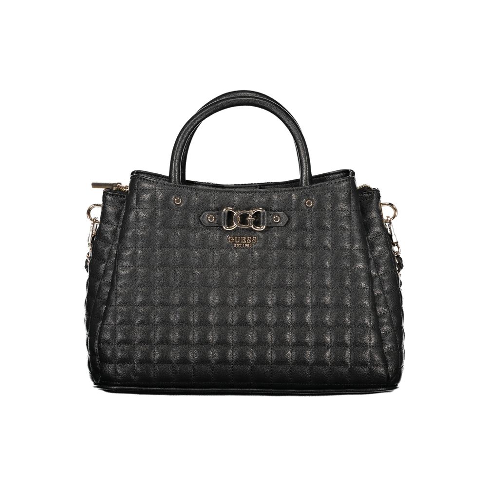 Black Polyurethane Women Handbag