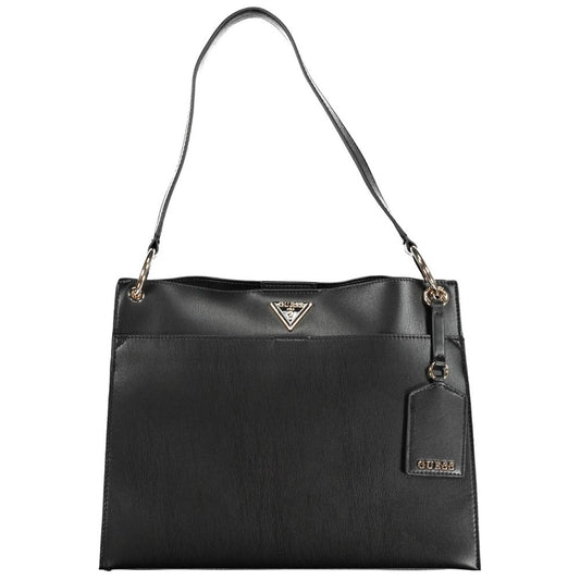 Black Polyurethane Women Handbag