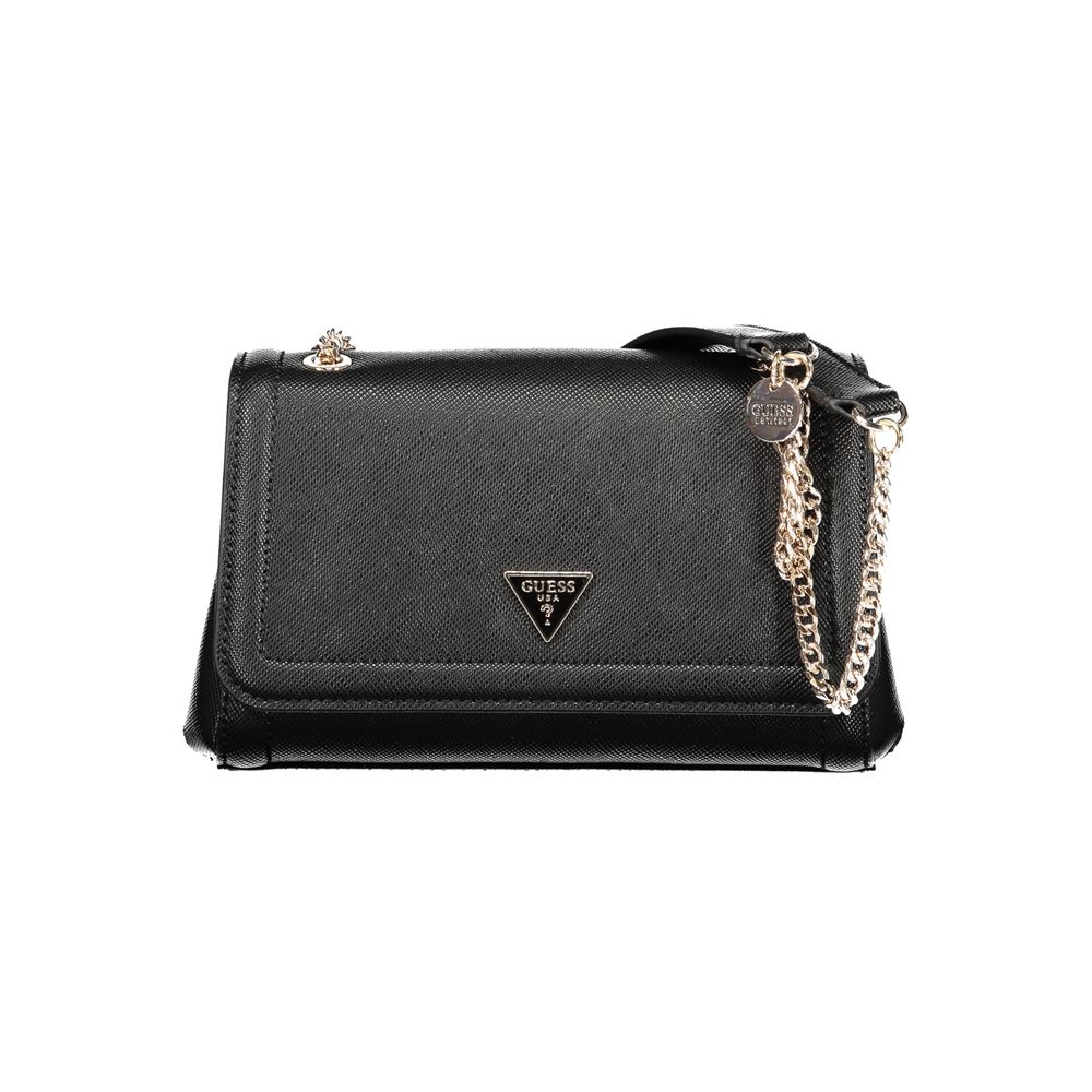 Black Polyurethane Women Handbag