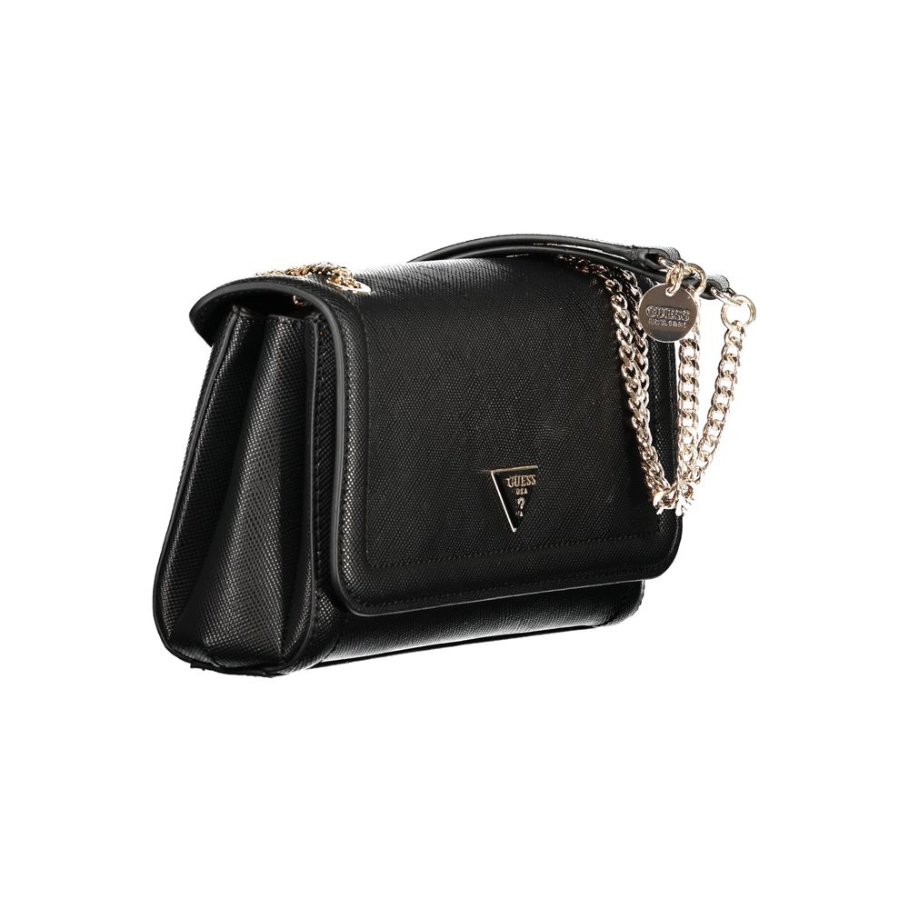 Black Polyurethane Women Handbag